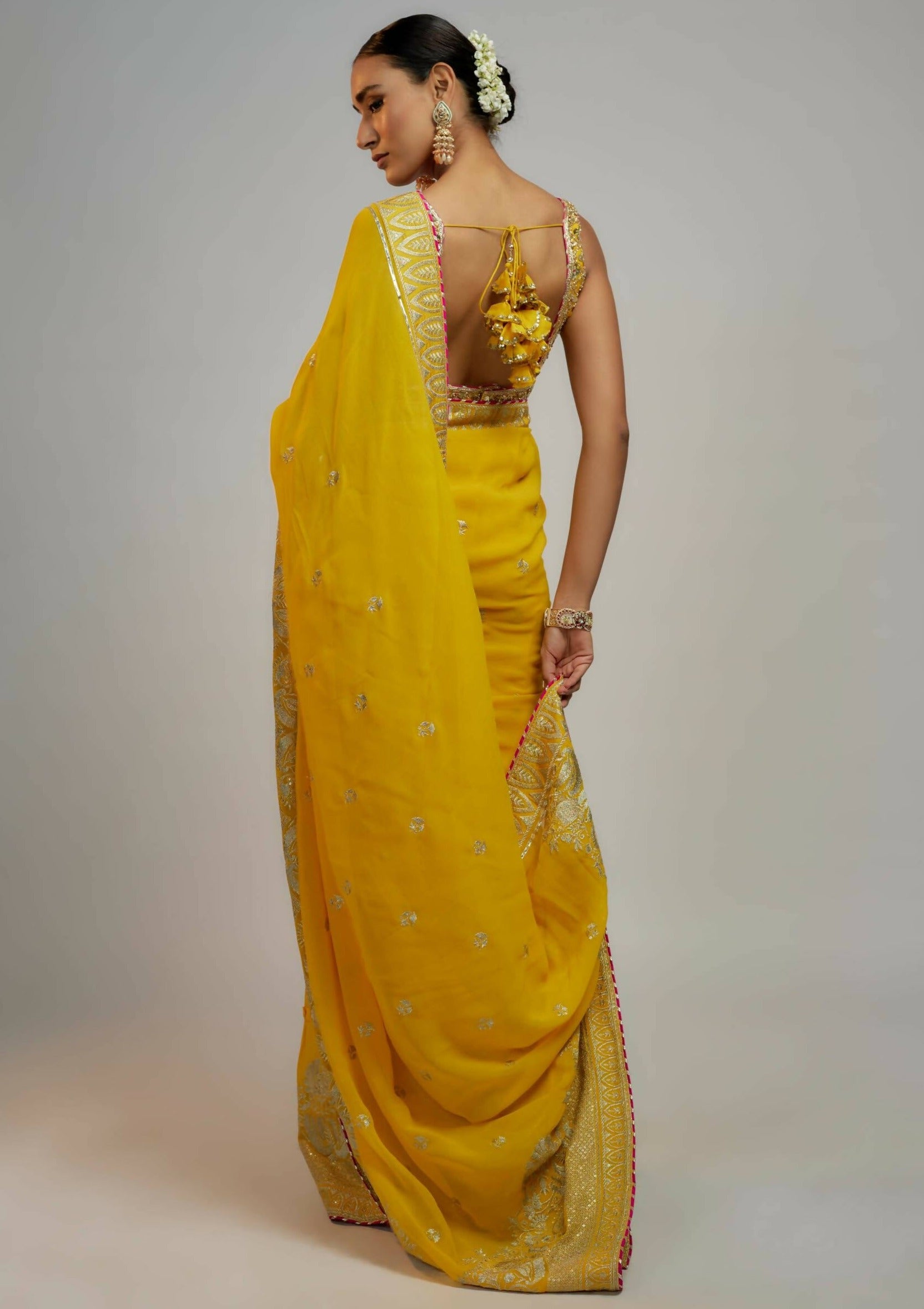 Imroz Yellow Sari Set