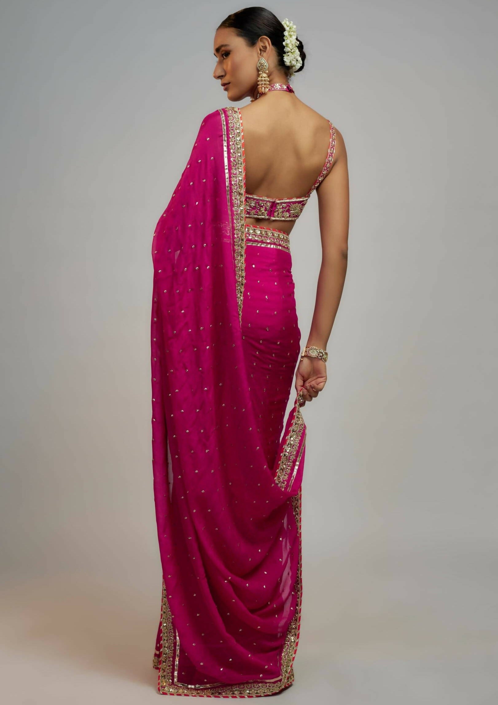 Anupa Rani Pink Sari Set
