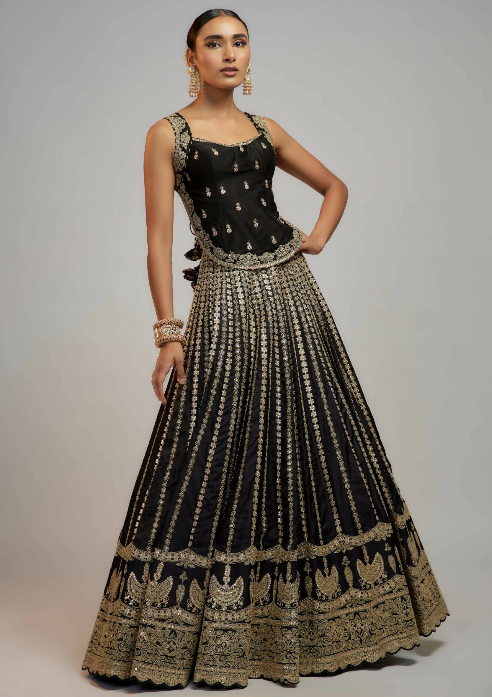 Kriti Black Lehenga Set