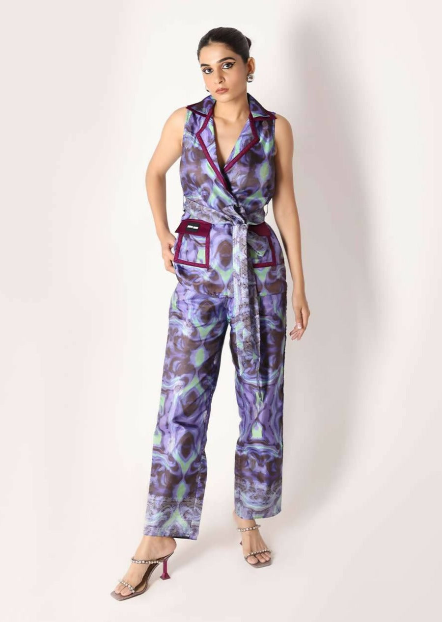 Galaxy Silk Tie Up Co-Ord Set