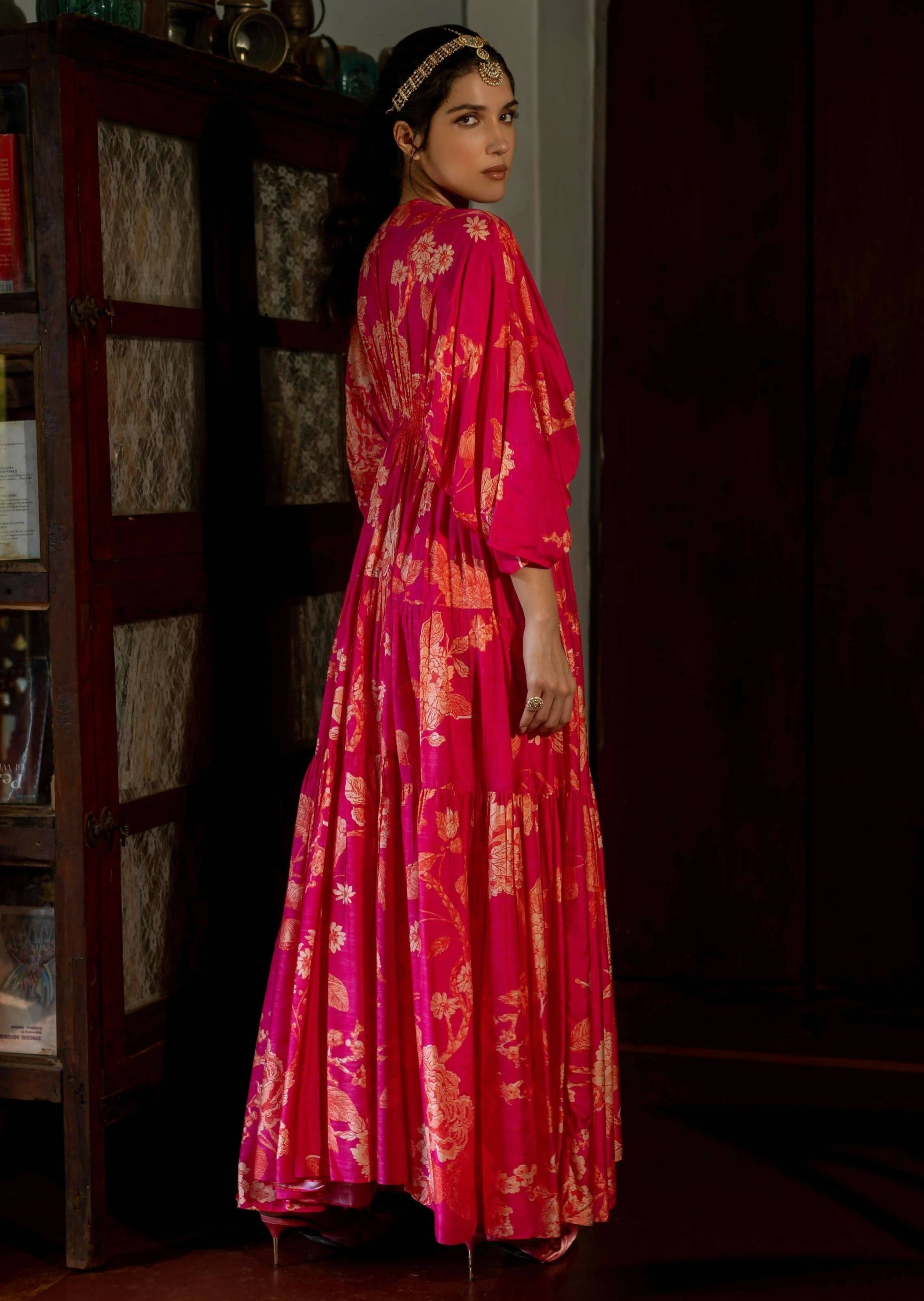 Flourishing Floral Jaal Kaftan Set