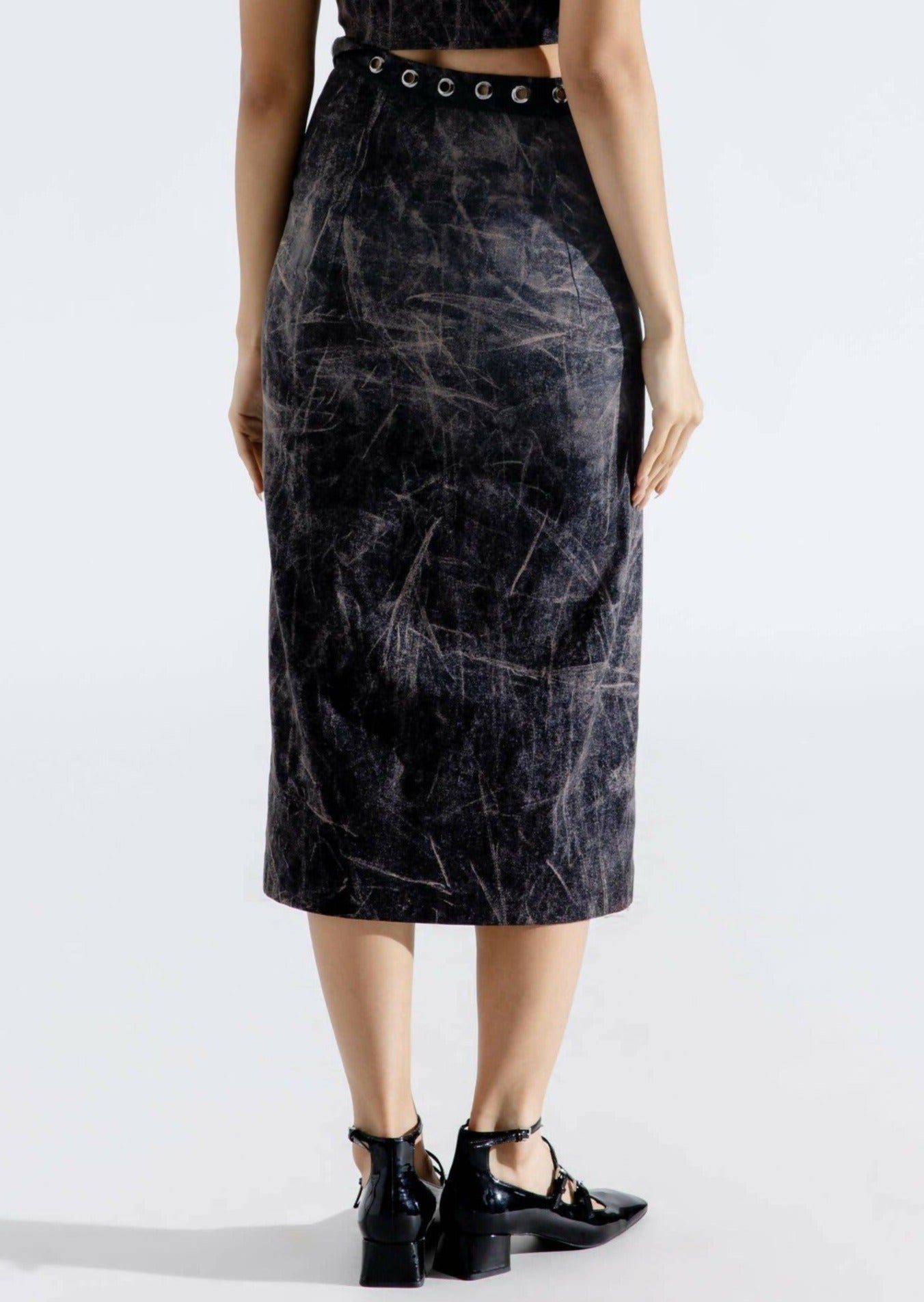 Steel Grunge Flap Skirt