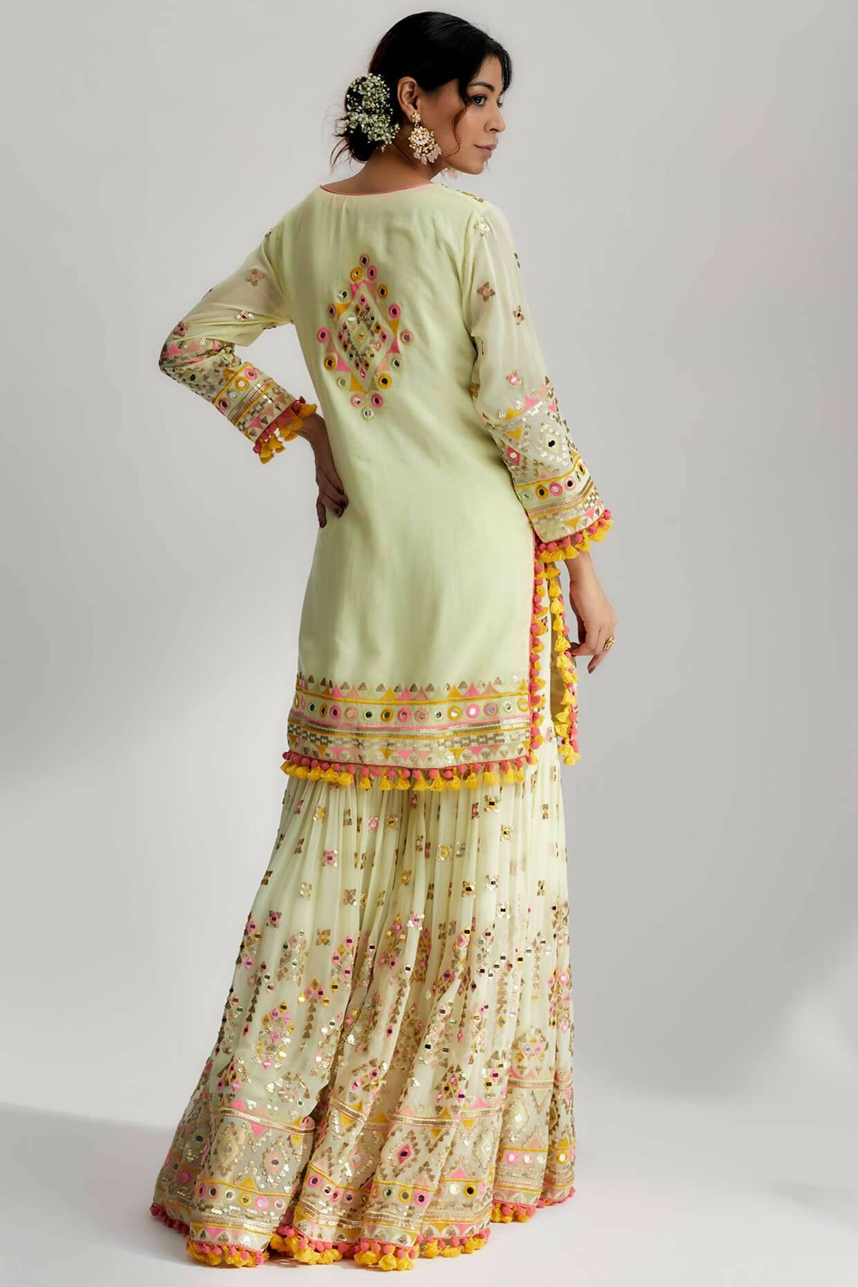 Mint Friya Short Kurta Sharara Set