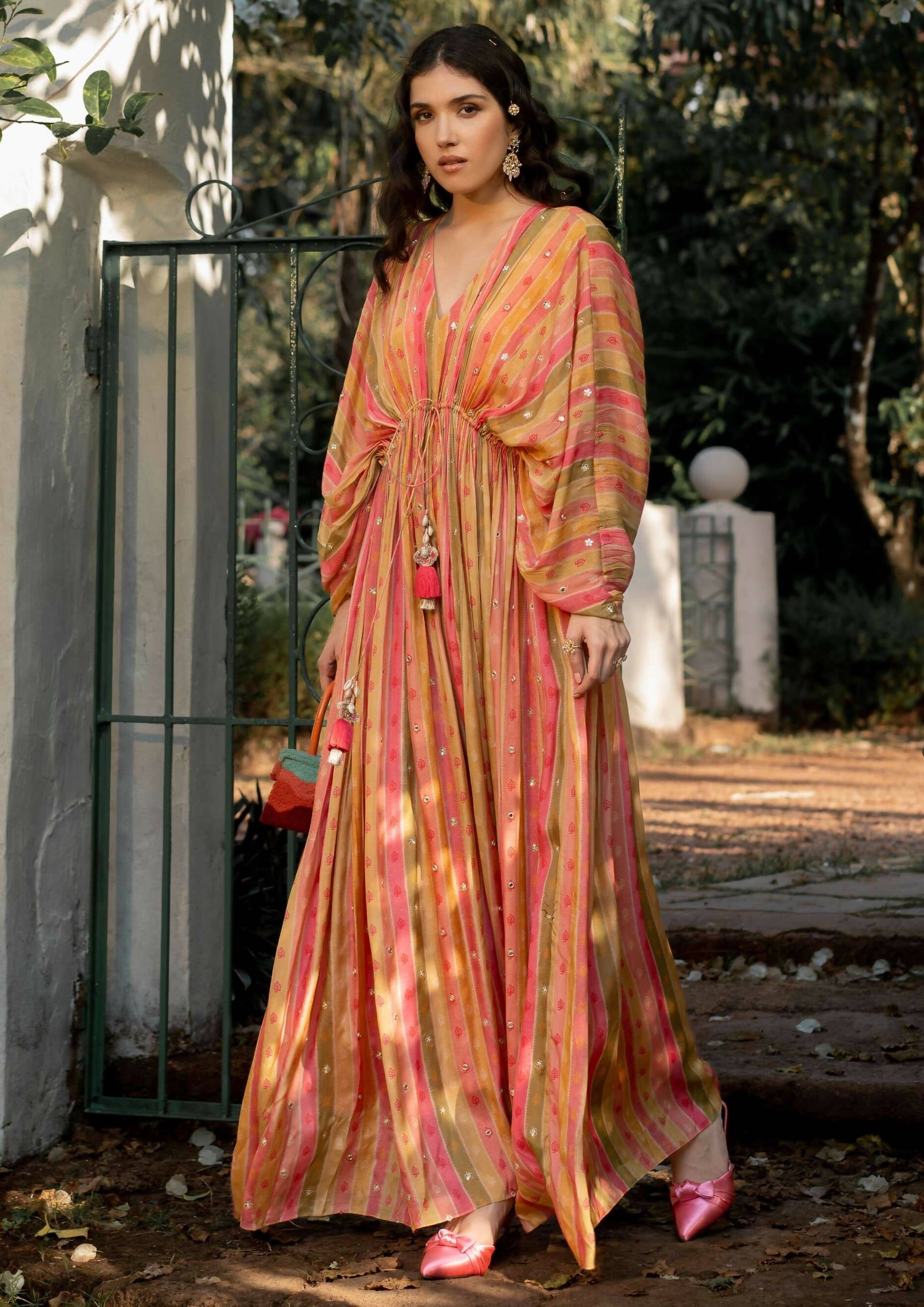 Vintage Stripe Kaftan Set