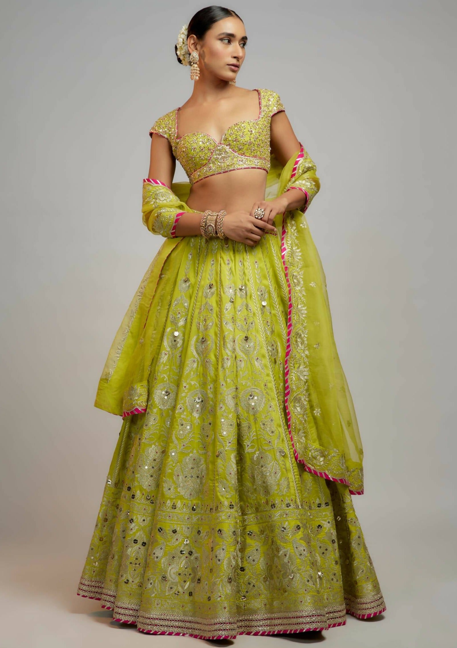 Nayla Lime Green Lehenga Set