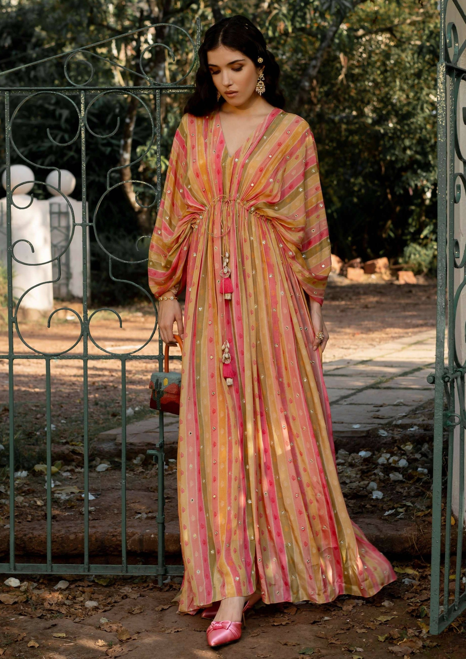 Vintage Stripe Kaftan Set