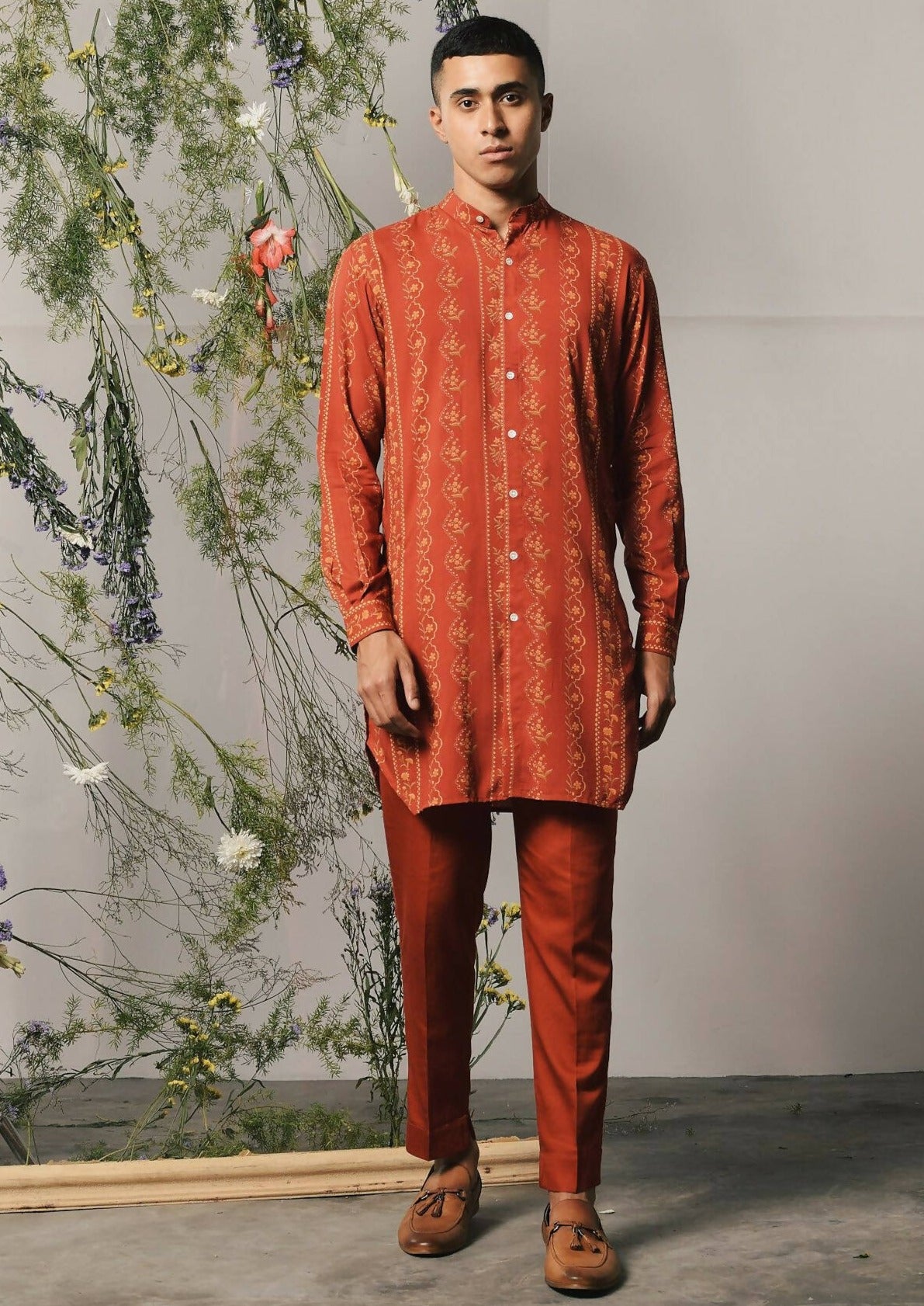 Red Riviera Kurta Set