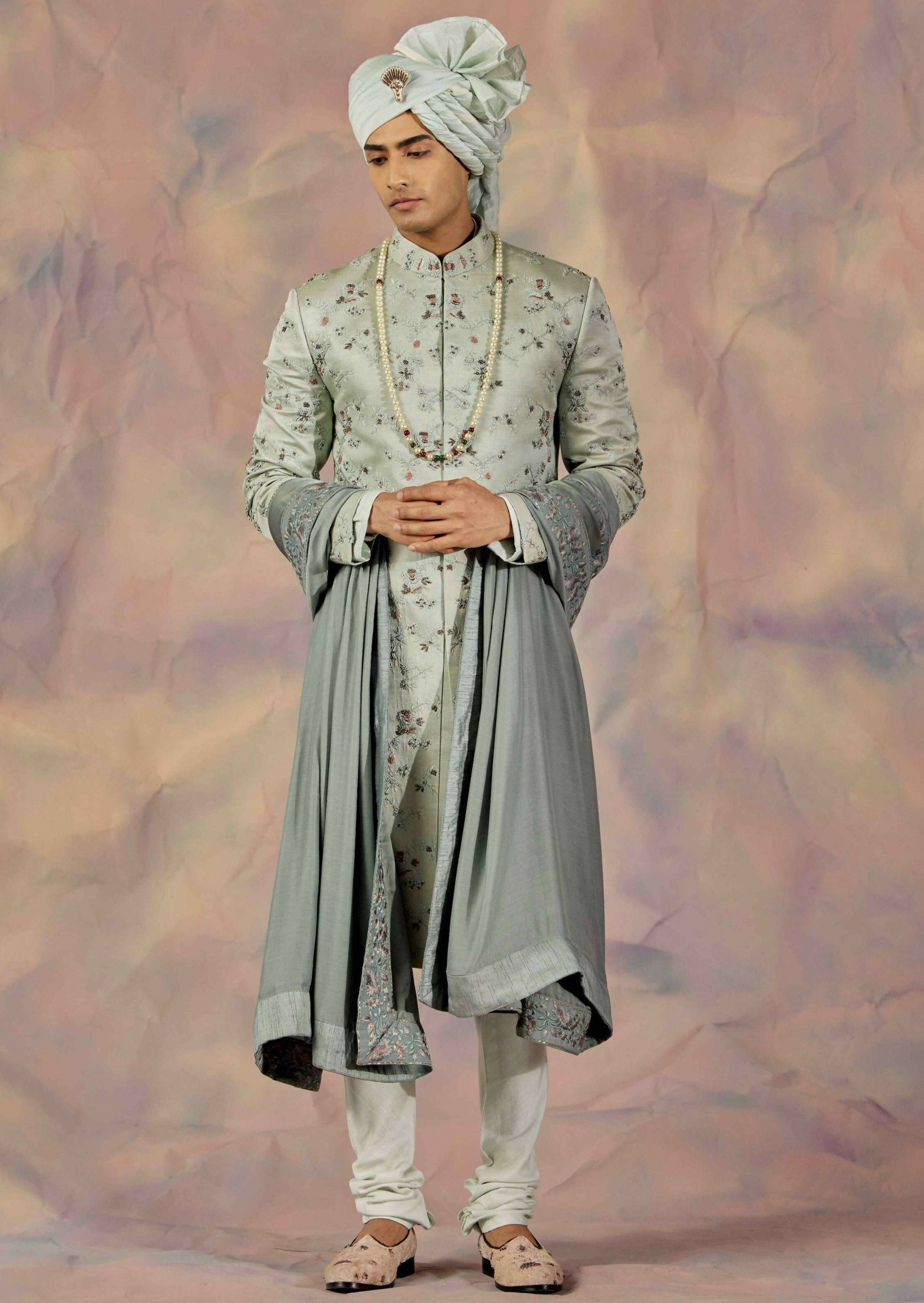 Eau de Nil Sherwani Set