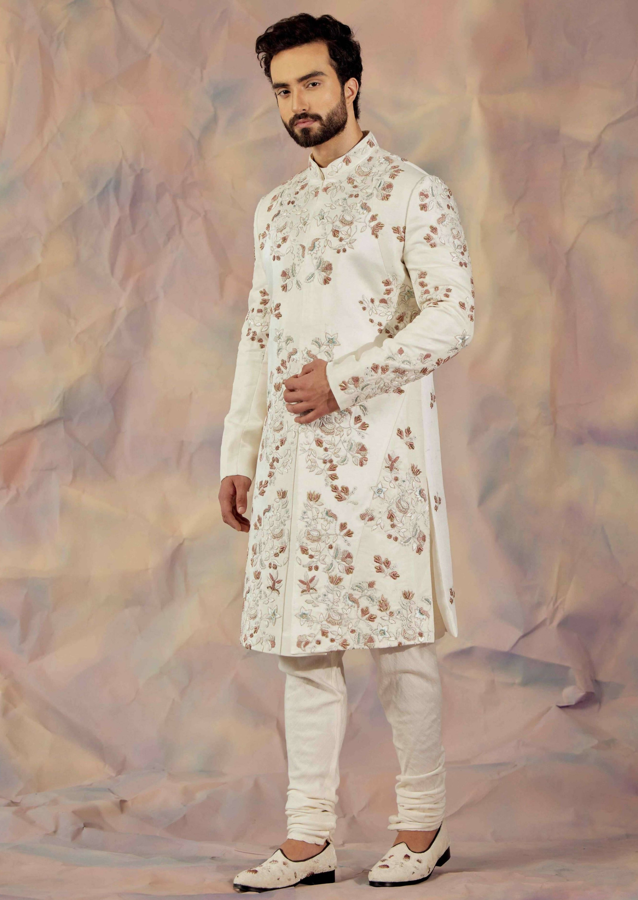 Ivory in Malaga Sherwani Set