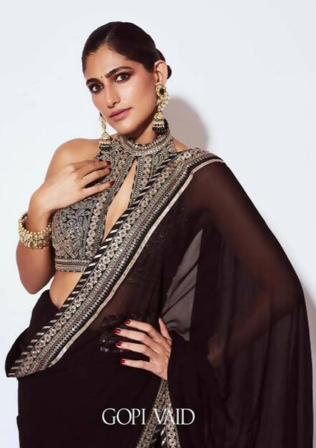 Anupa Black Sari Set