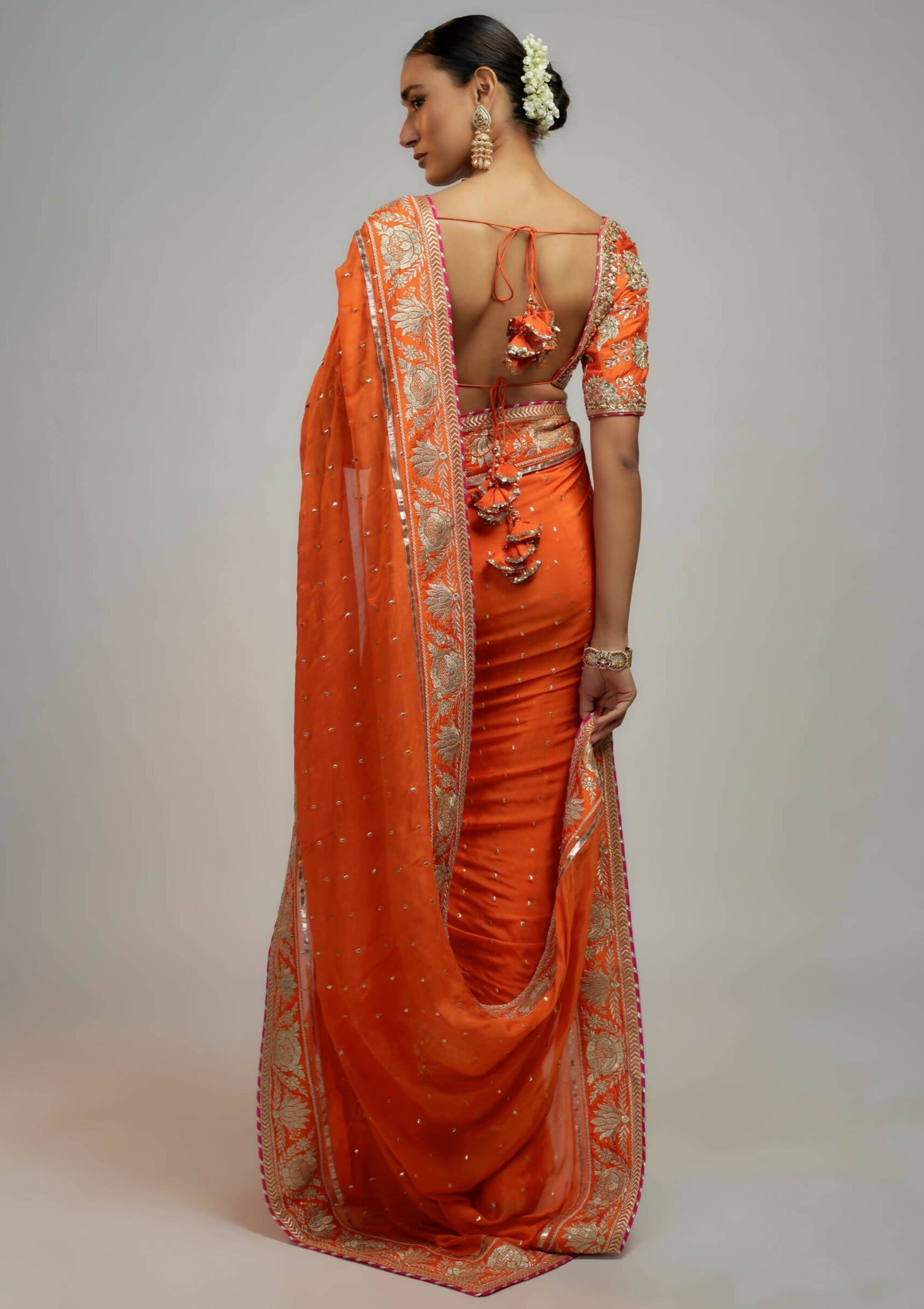 Fez Orange Sari Set