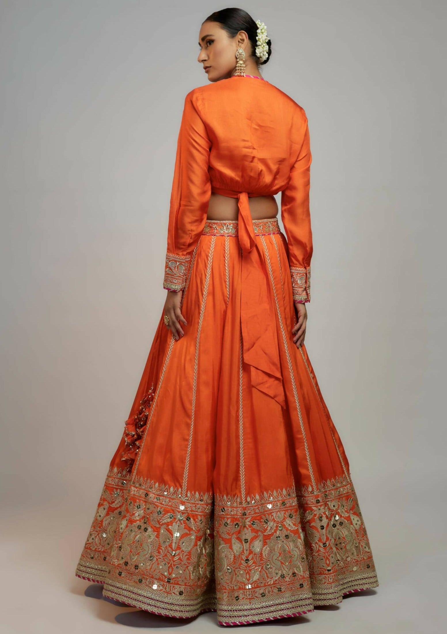 Zeel Orange Skirt Set