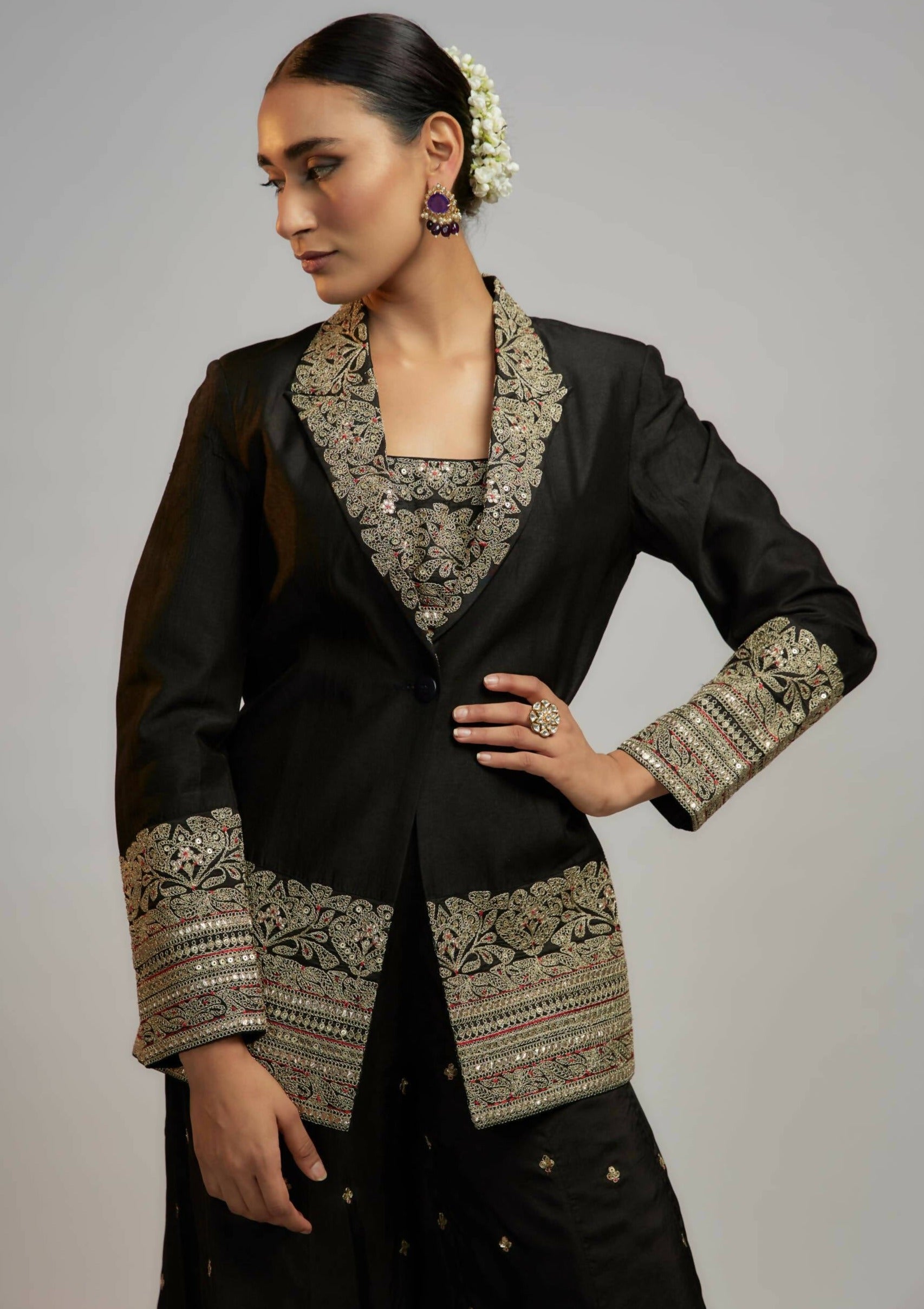 Afreen Black Sharara Set