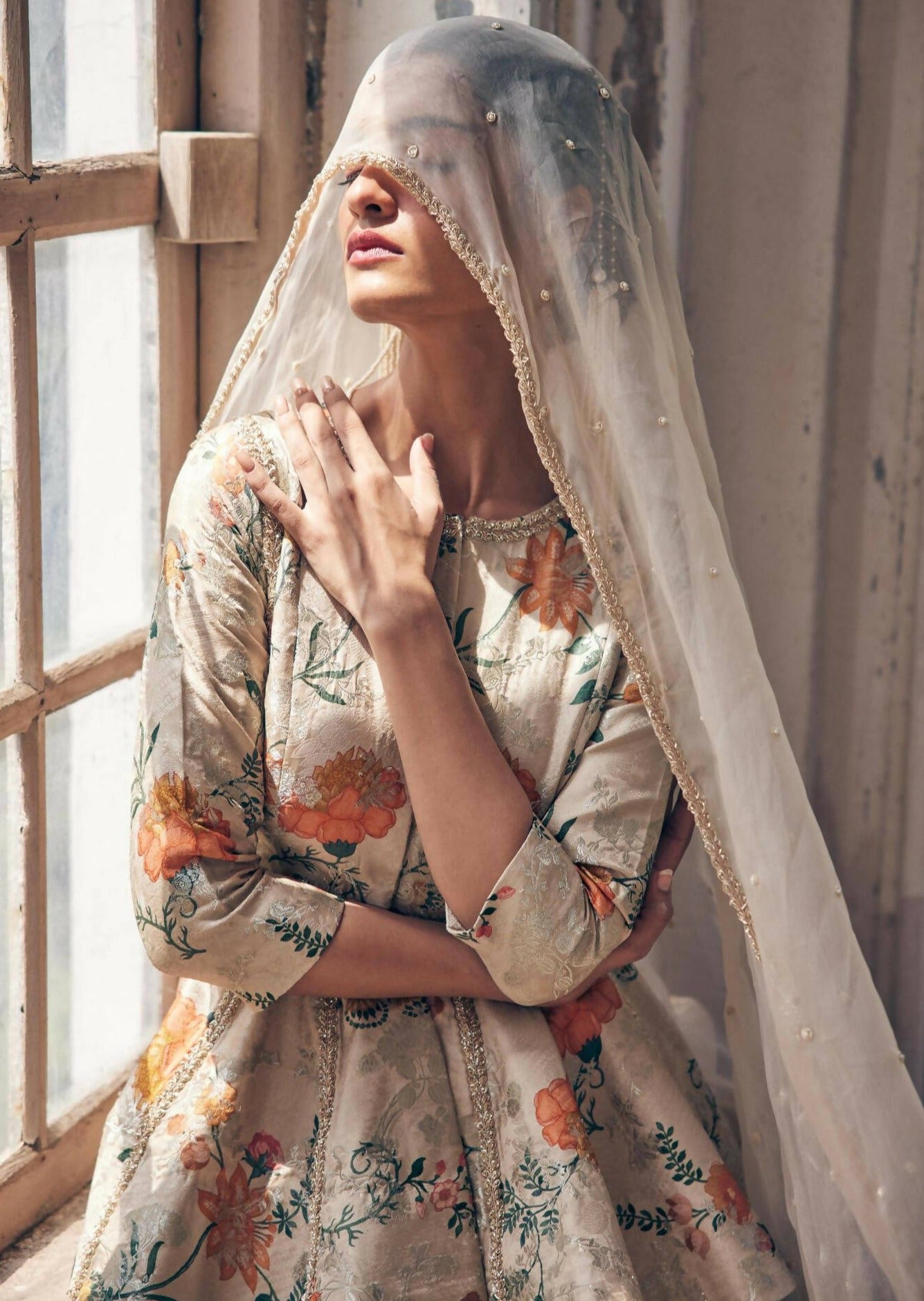 Beige Peplum Hand Embroidered Zardosi Work Lehenga Set Beige Peplum Hand Embroidered Zardosi Work Lehenga Set