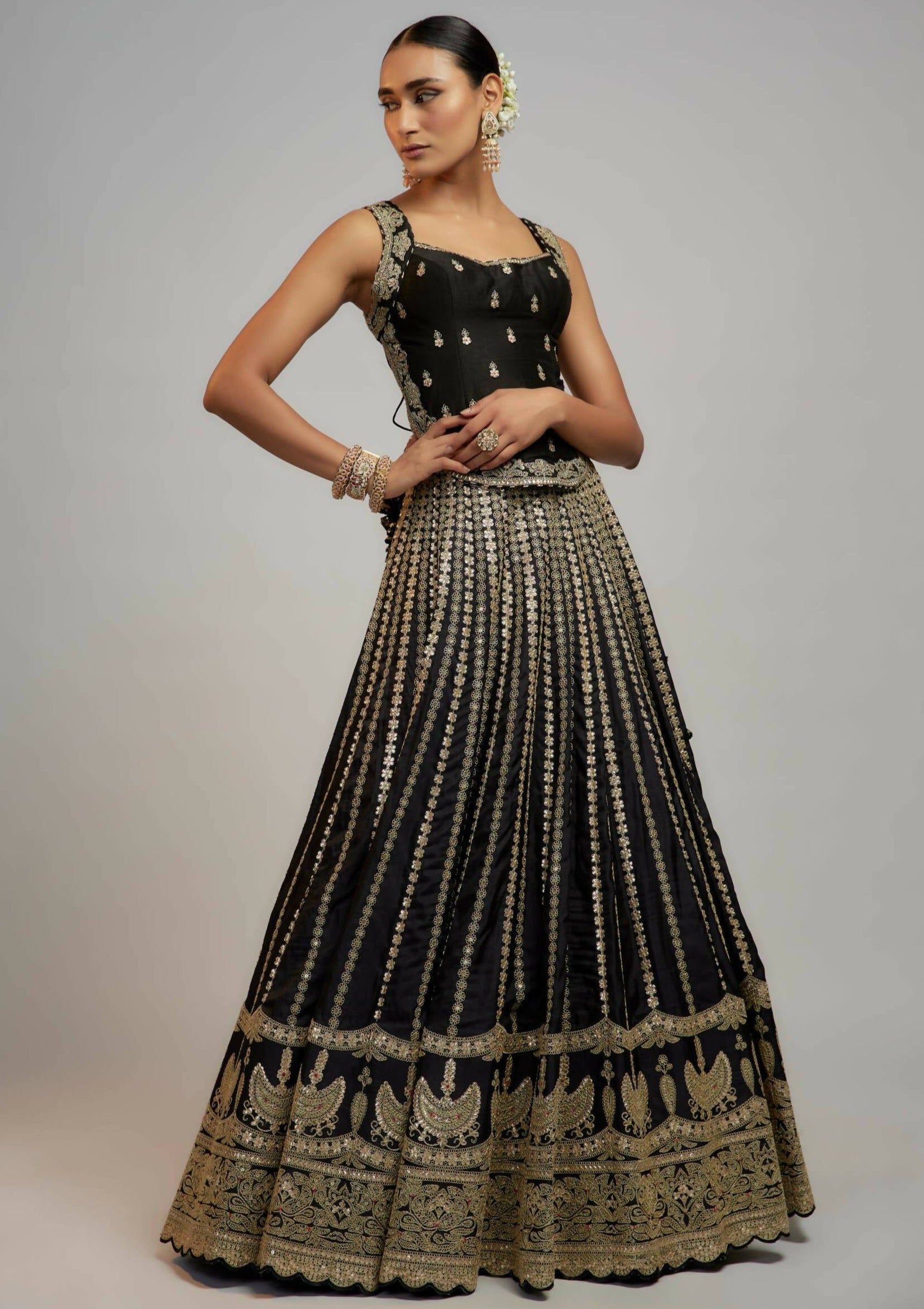 Kriti Black Lehenga Set