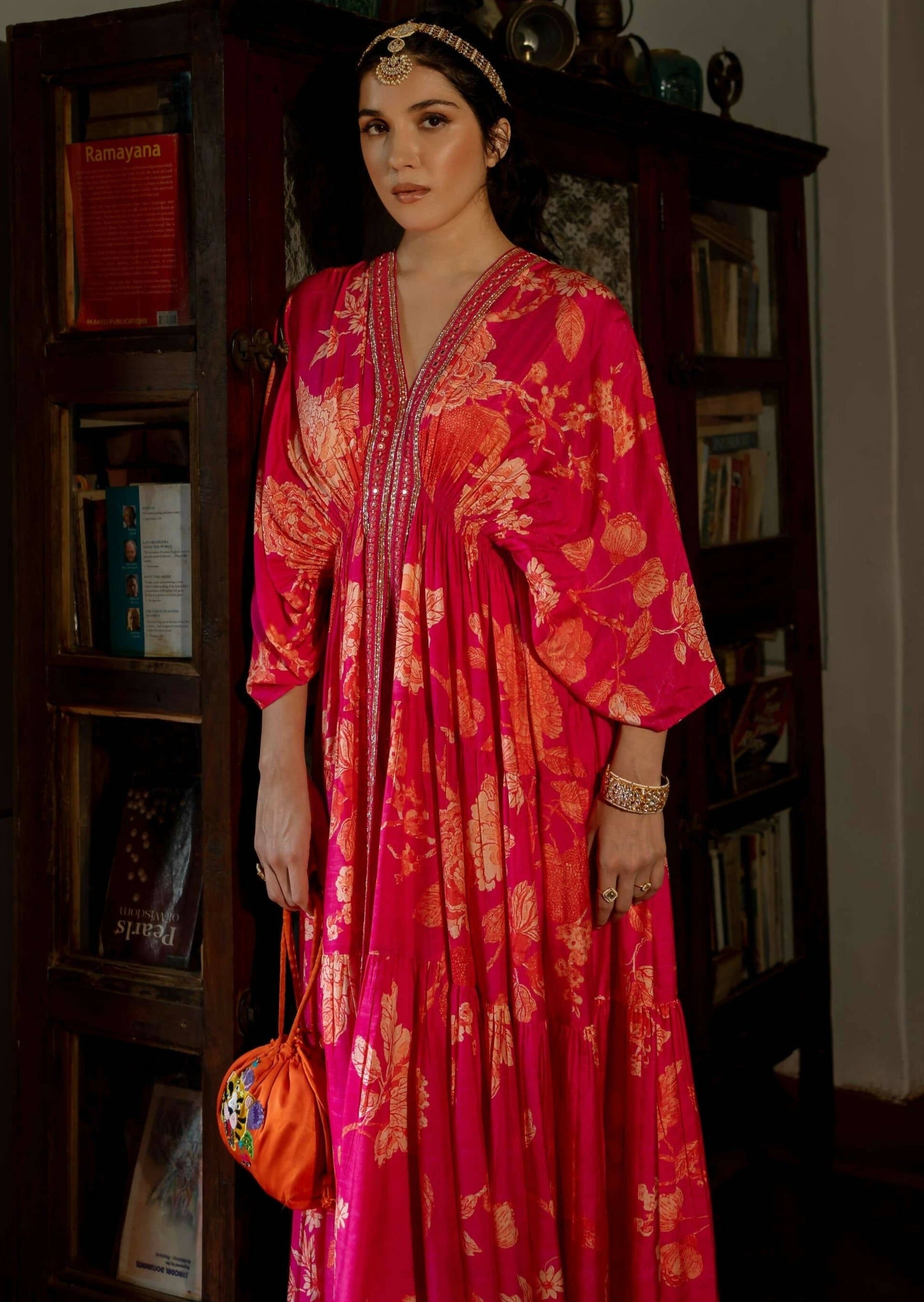 Flourishing Floral Jaal Kaftan Set