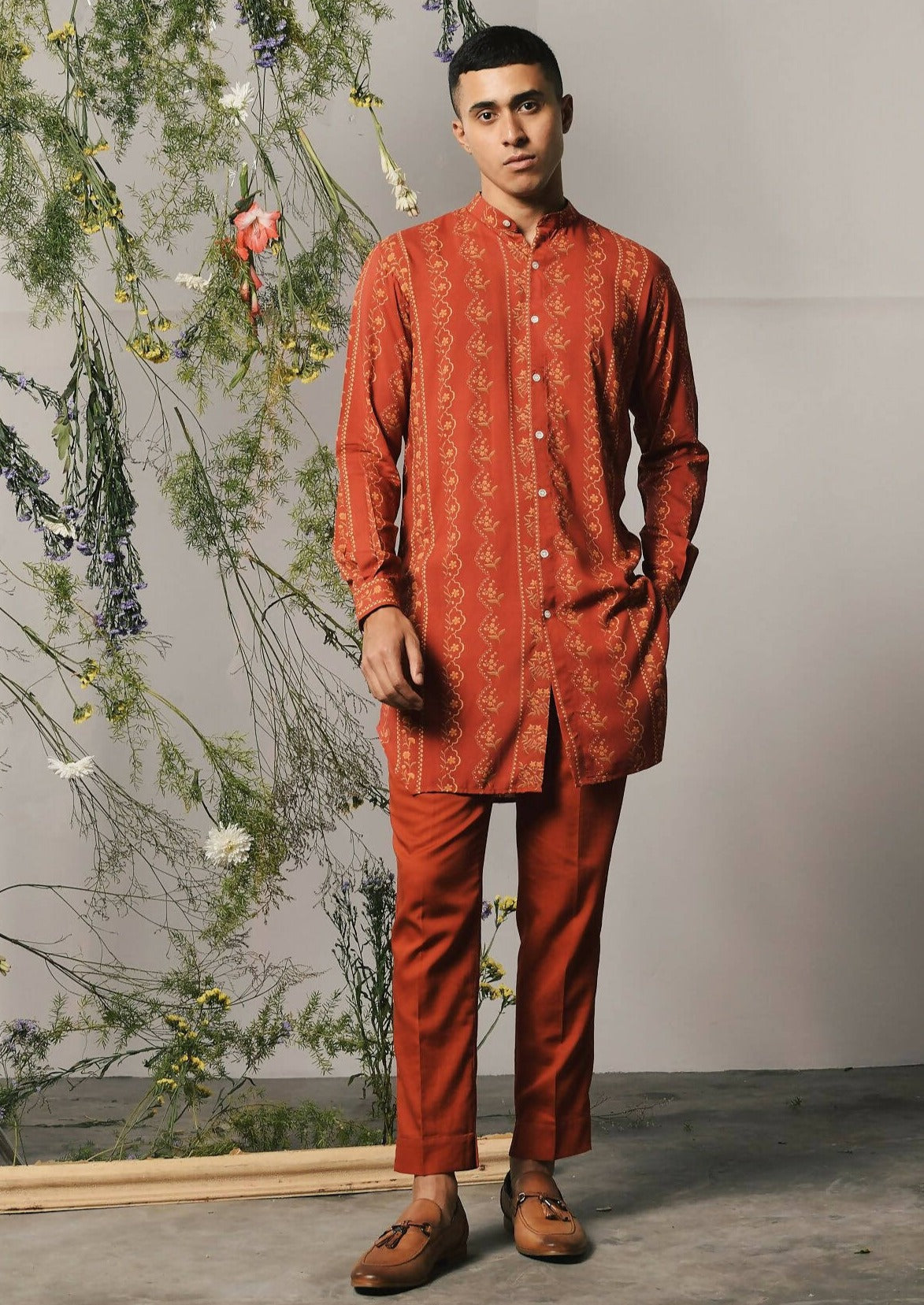 Red Riviera Kurta Set