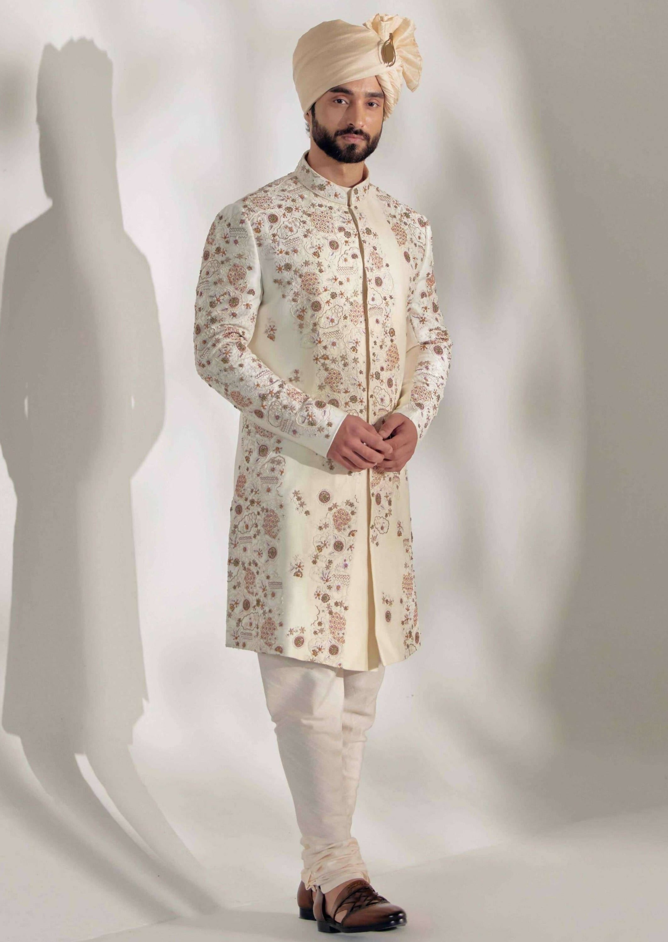 Ivory Ochre Sherwani