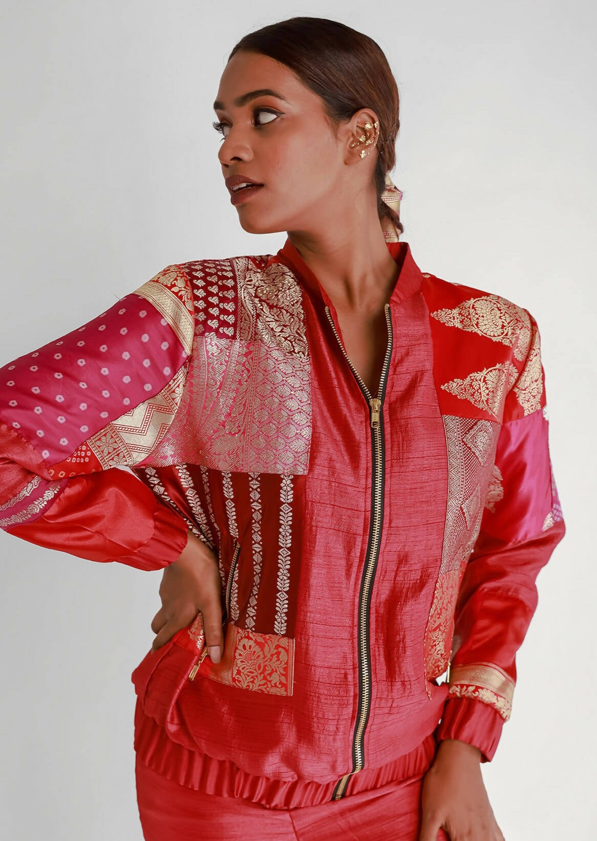 Roma Upcycled Unisex Silk Bomber Jacket