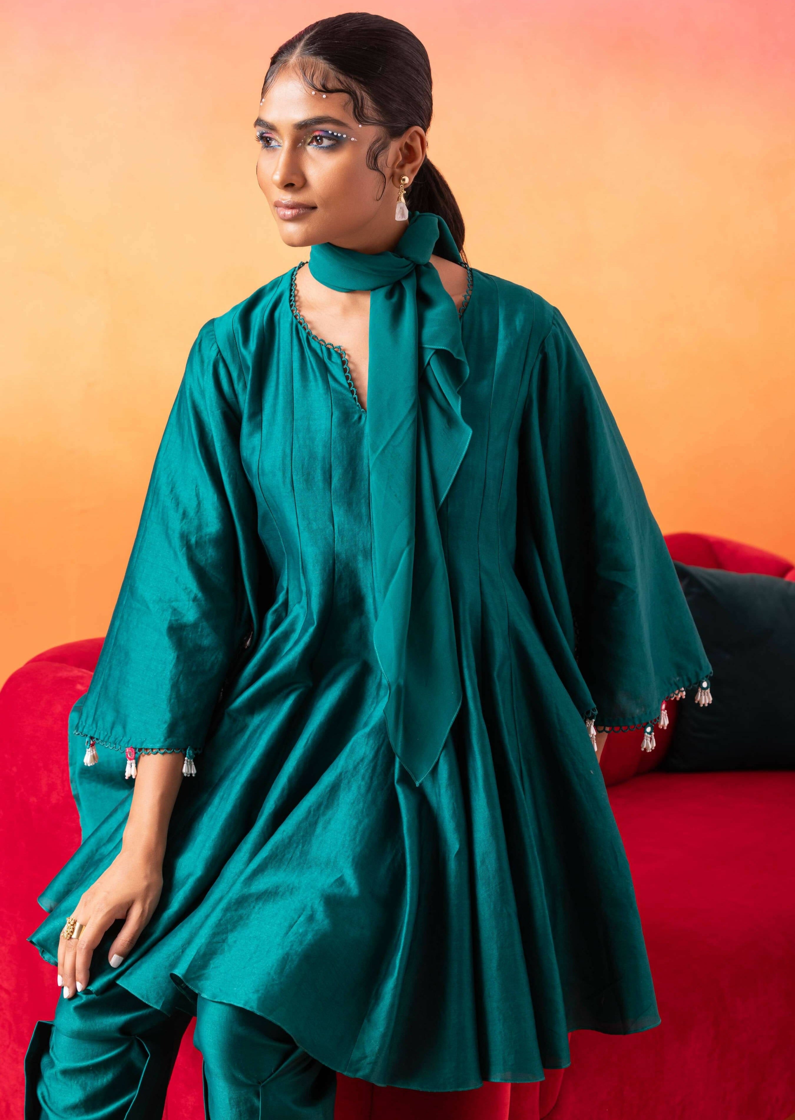 Emerald Green Tunic with Pants