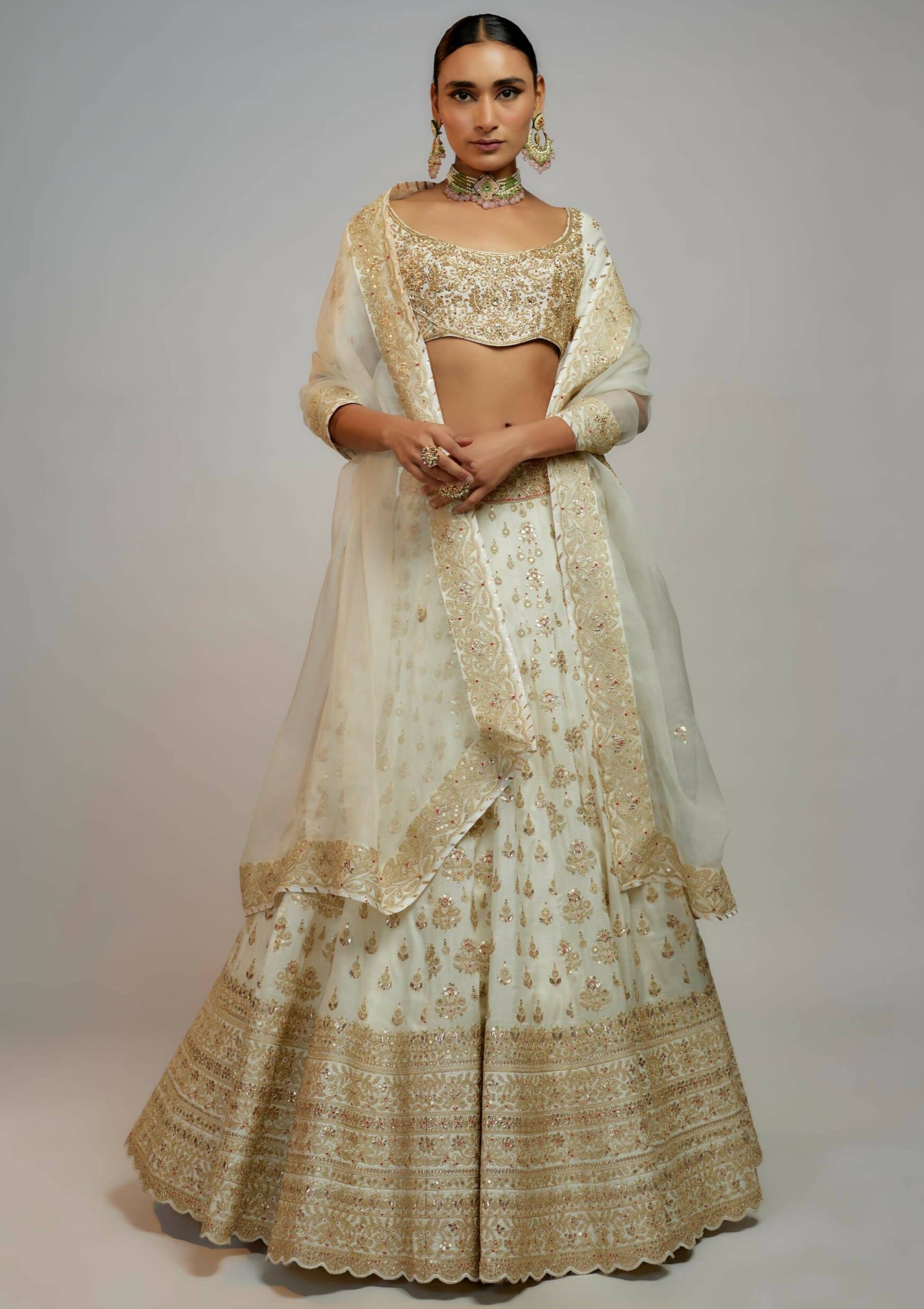 Shahi White Lehenga Set