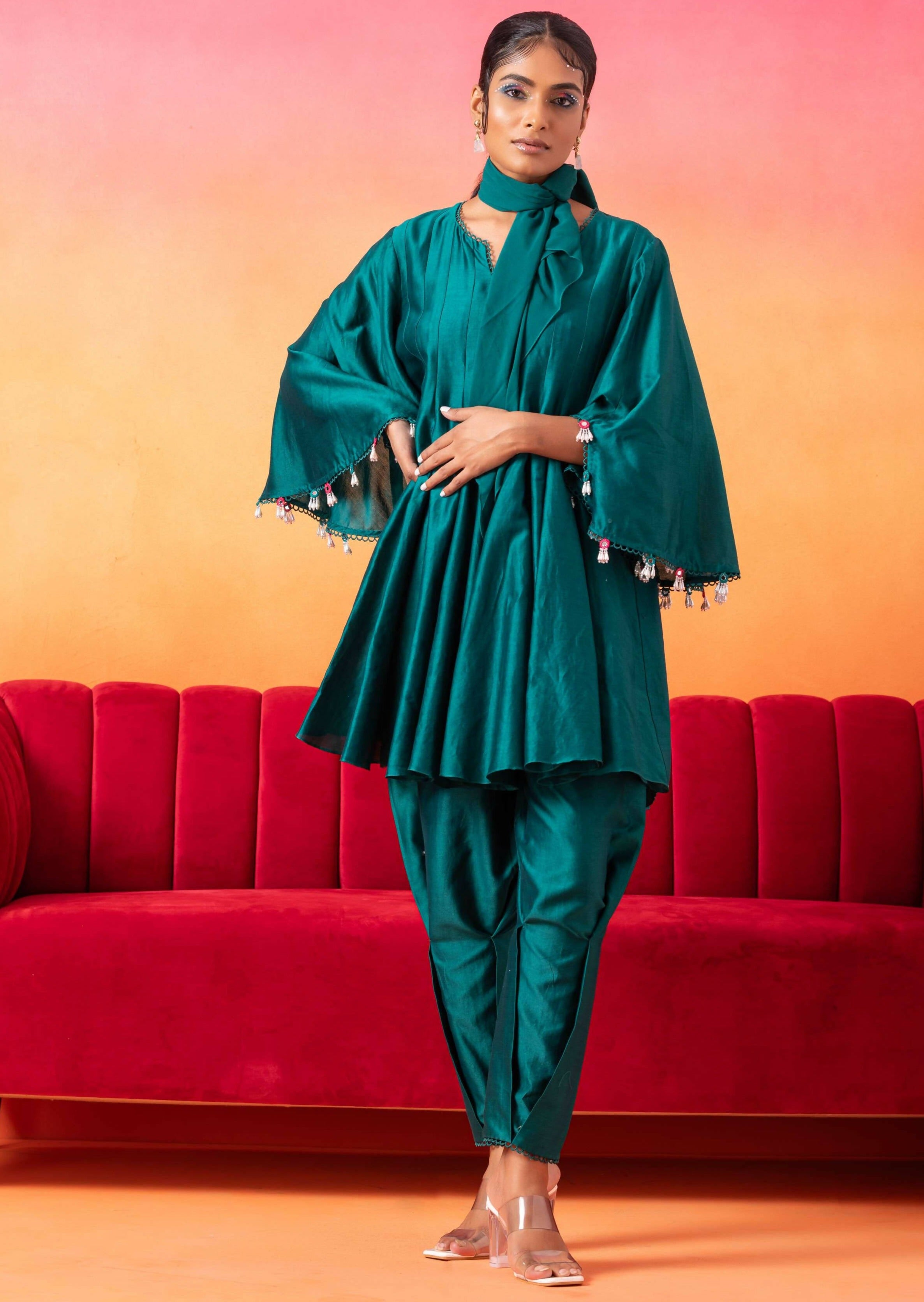 Emerald Green Tunic with Pants