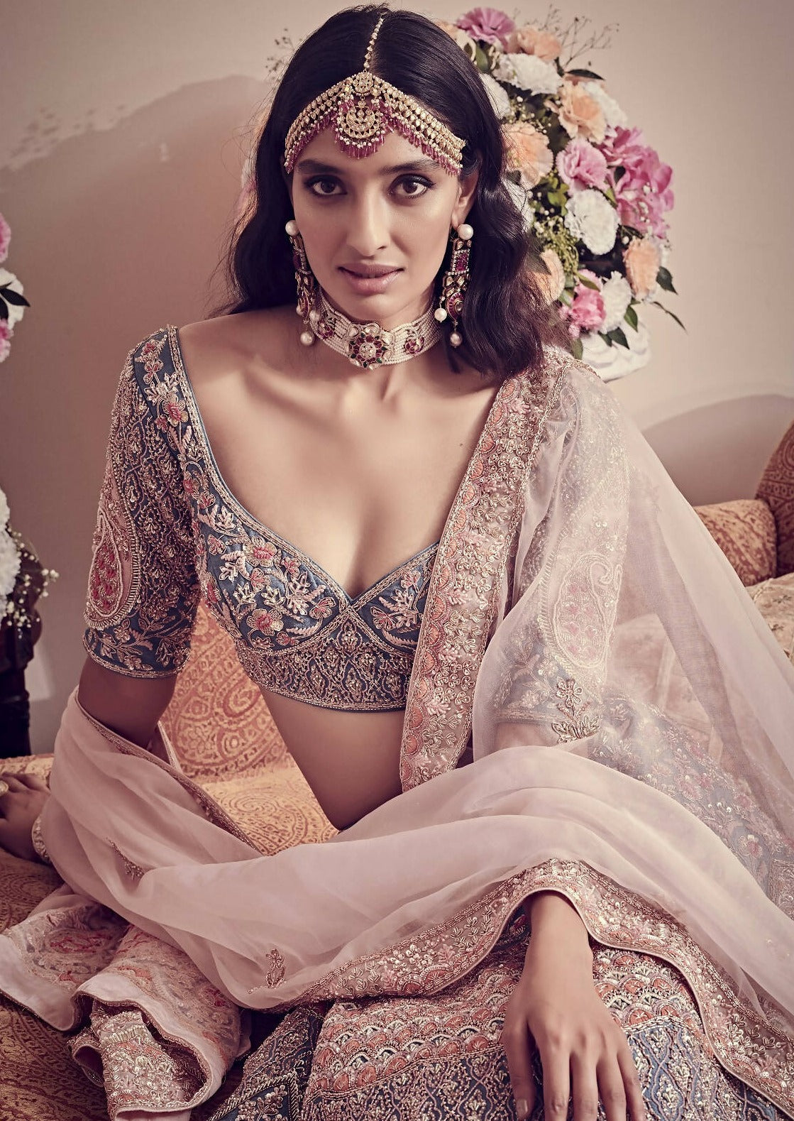 Avant Garde Blue Hued Lehenga