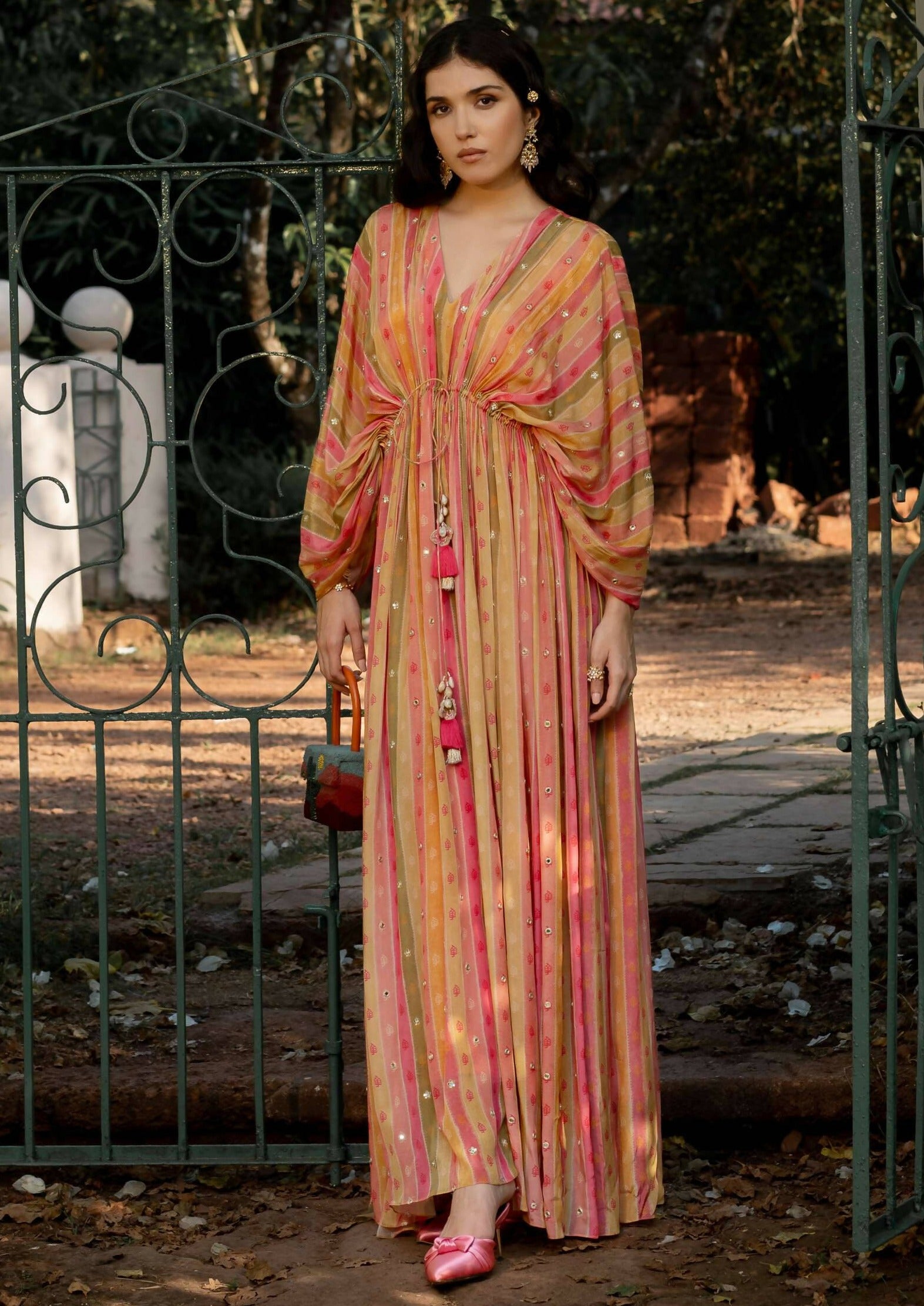 Vintage Stripe Kaftan Set