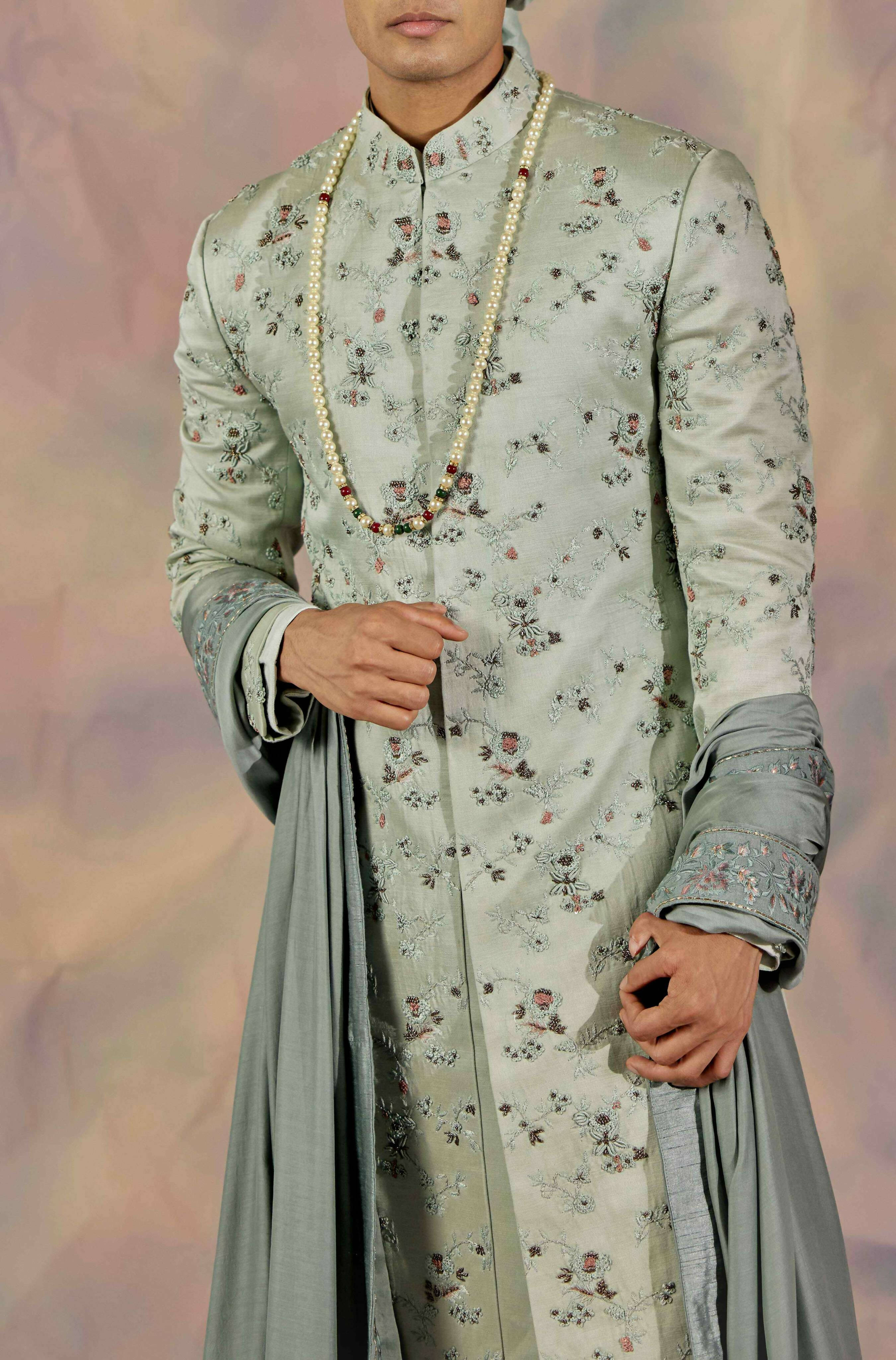 Eau de Nil Sherwani Set