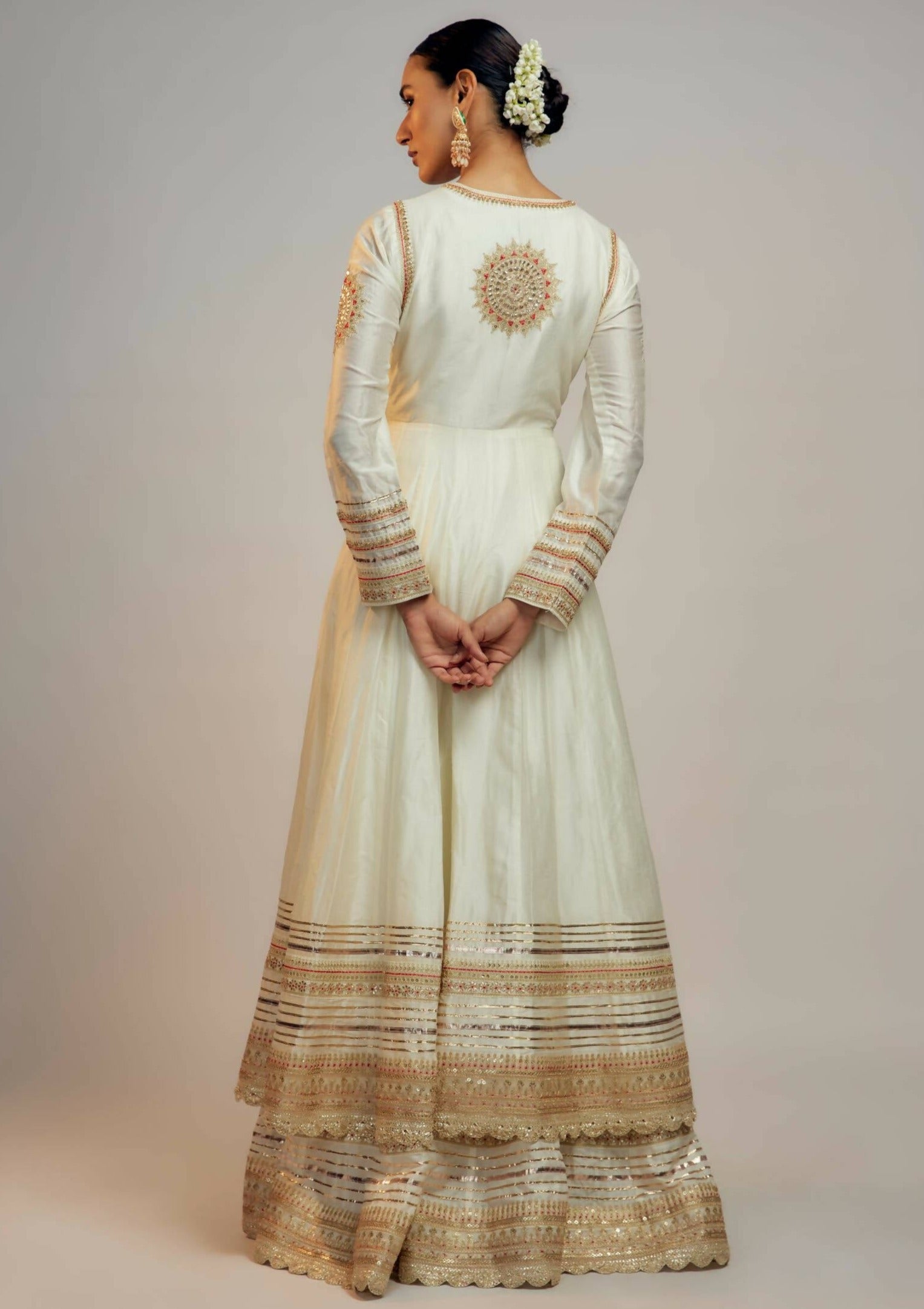 Meera White Anarkali Set