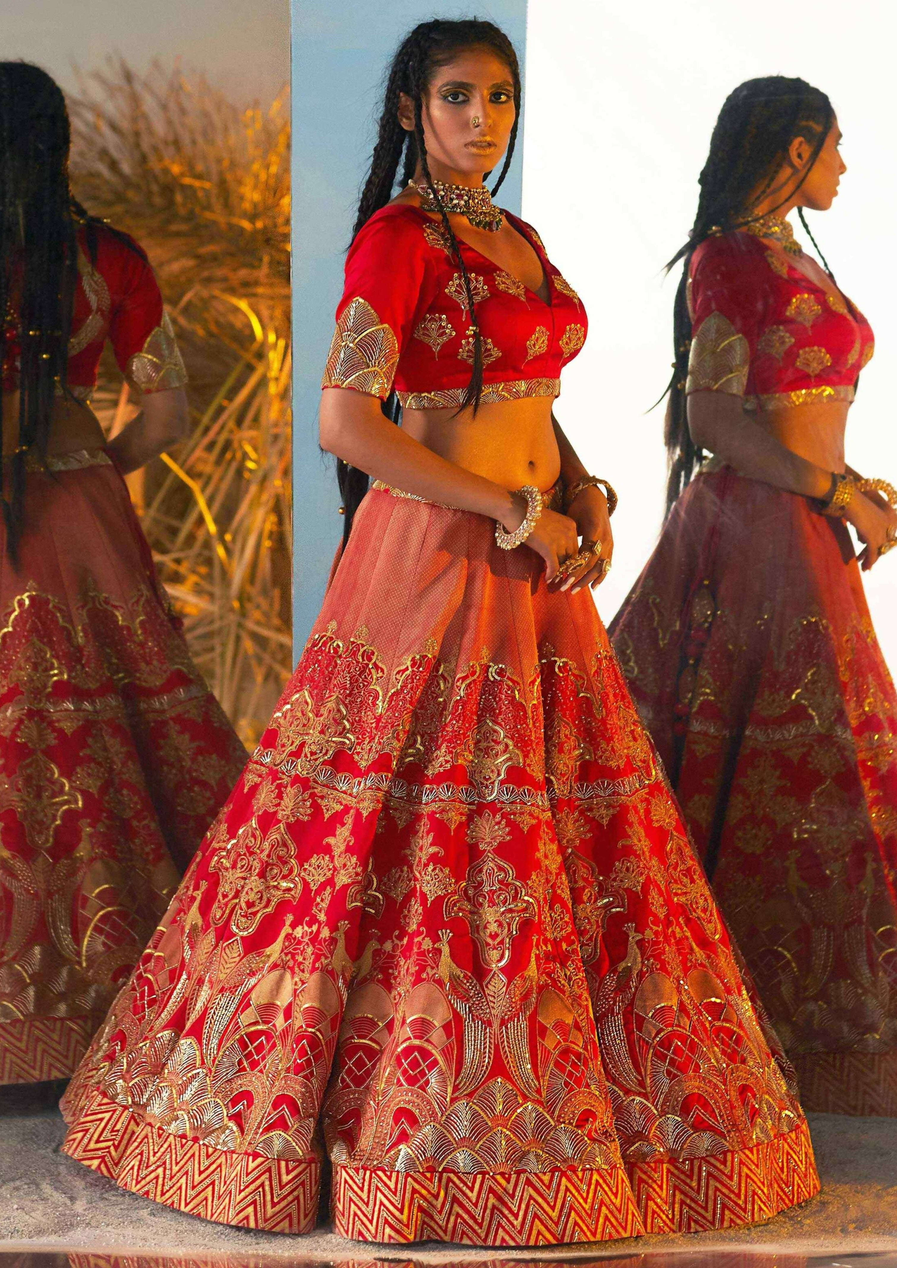 Layla Surkh Lehenga