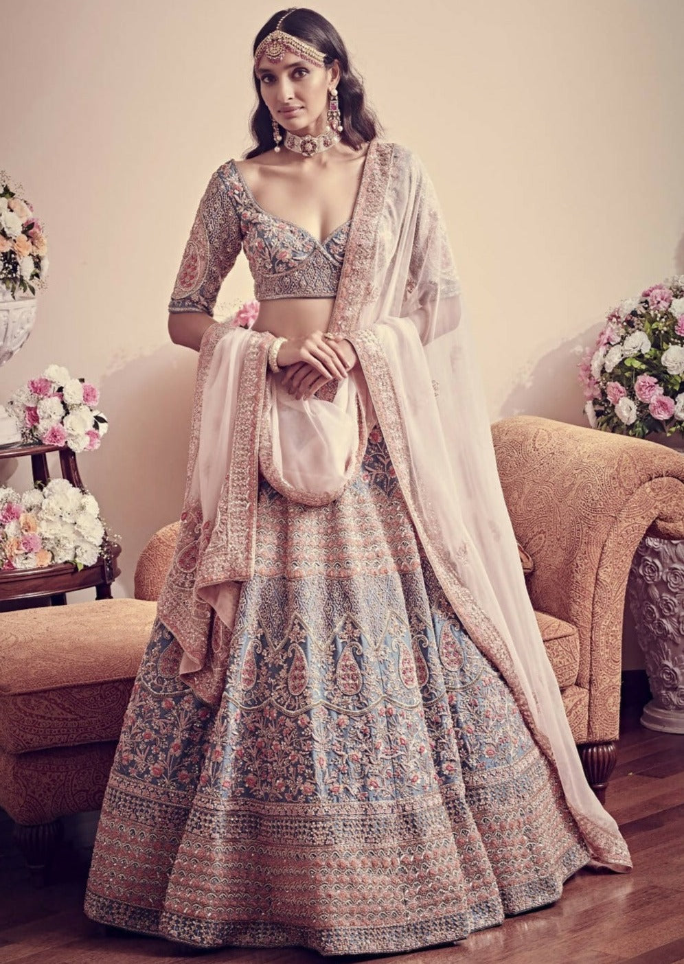 Avant Garde Blue Hued Lehenga