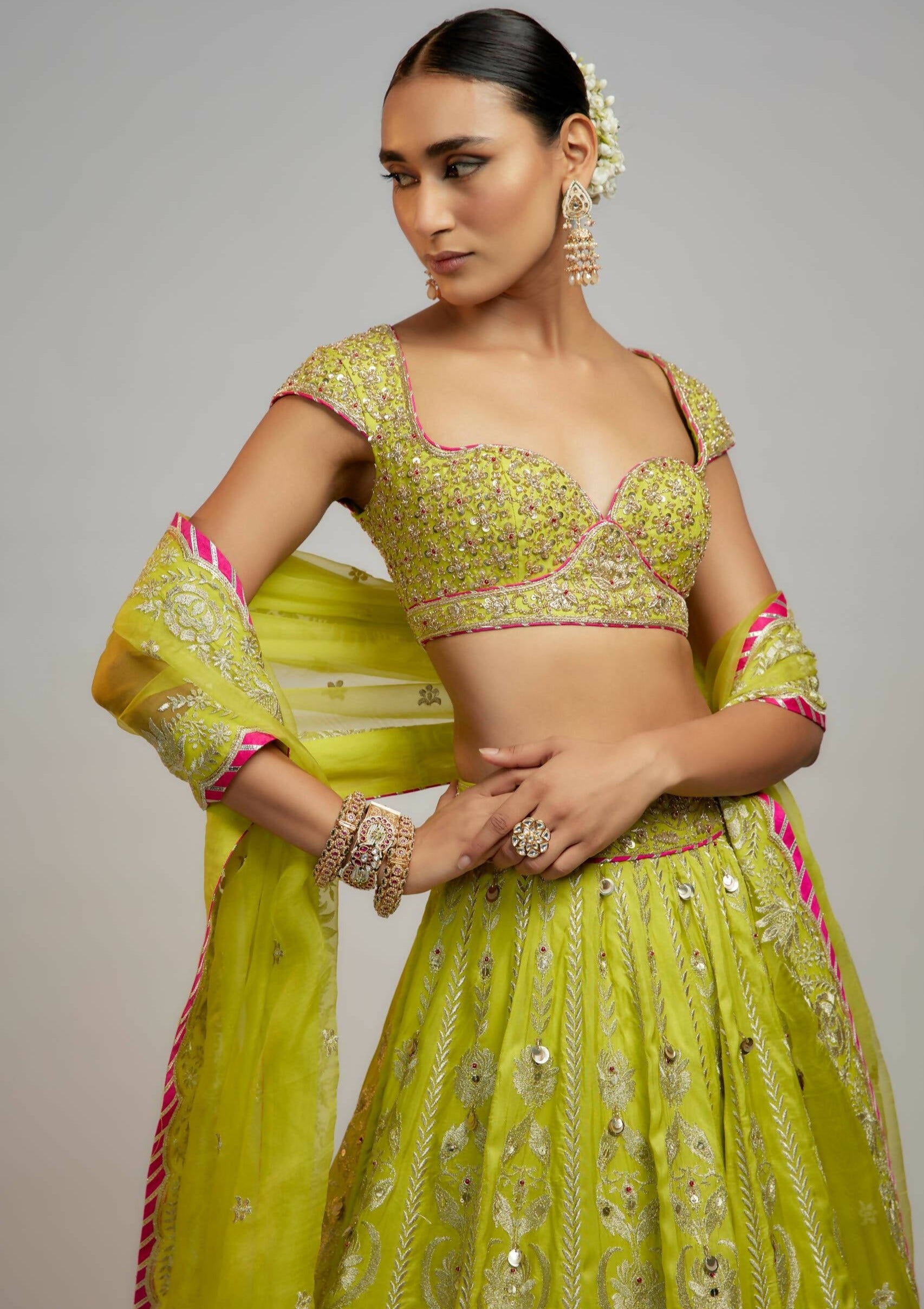 Nayla Lime Green Lehenga Set