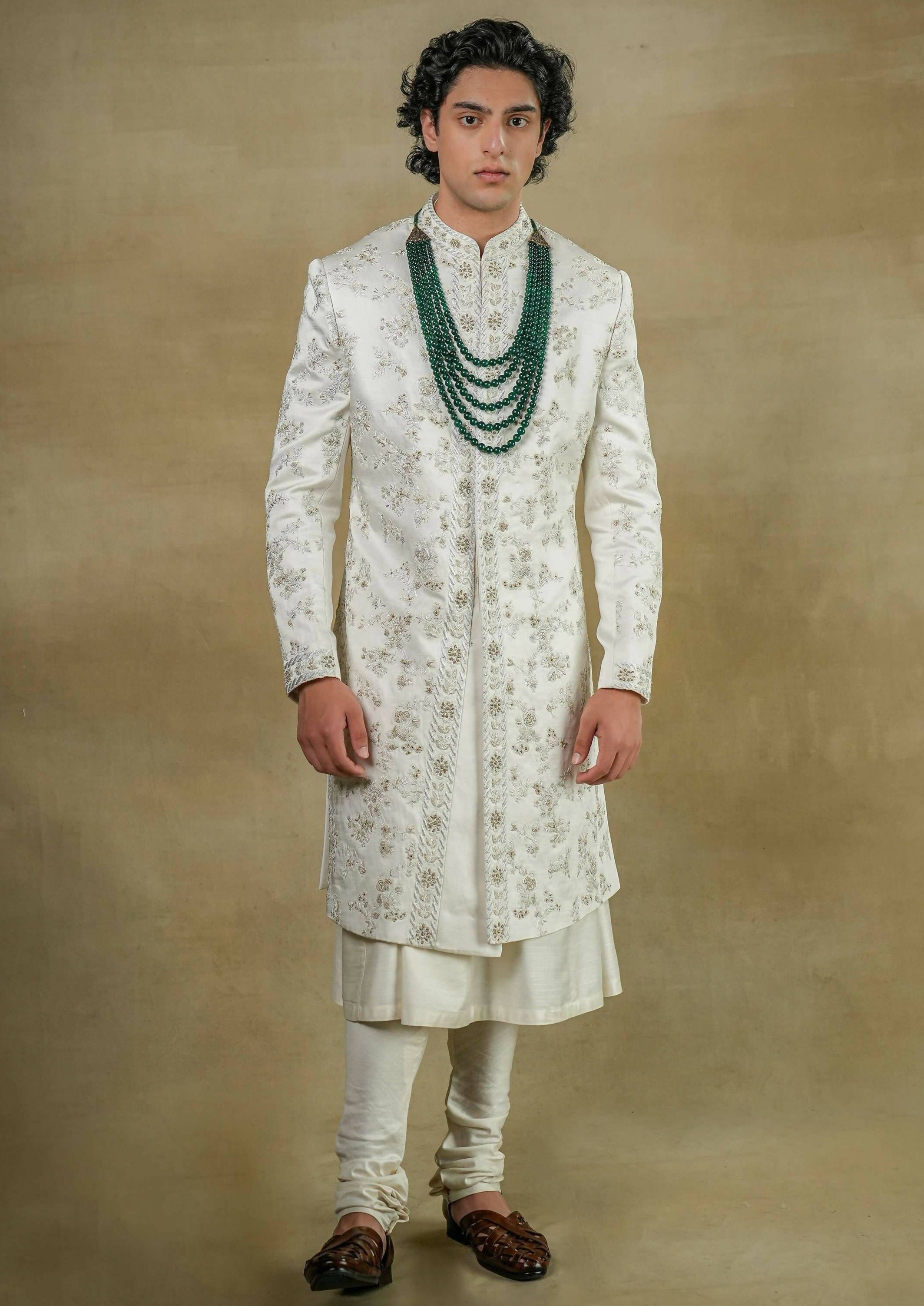 Gardenia White Sherwani