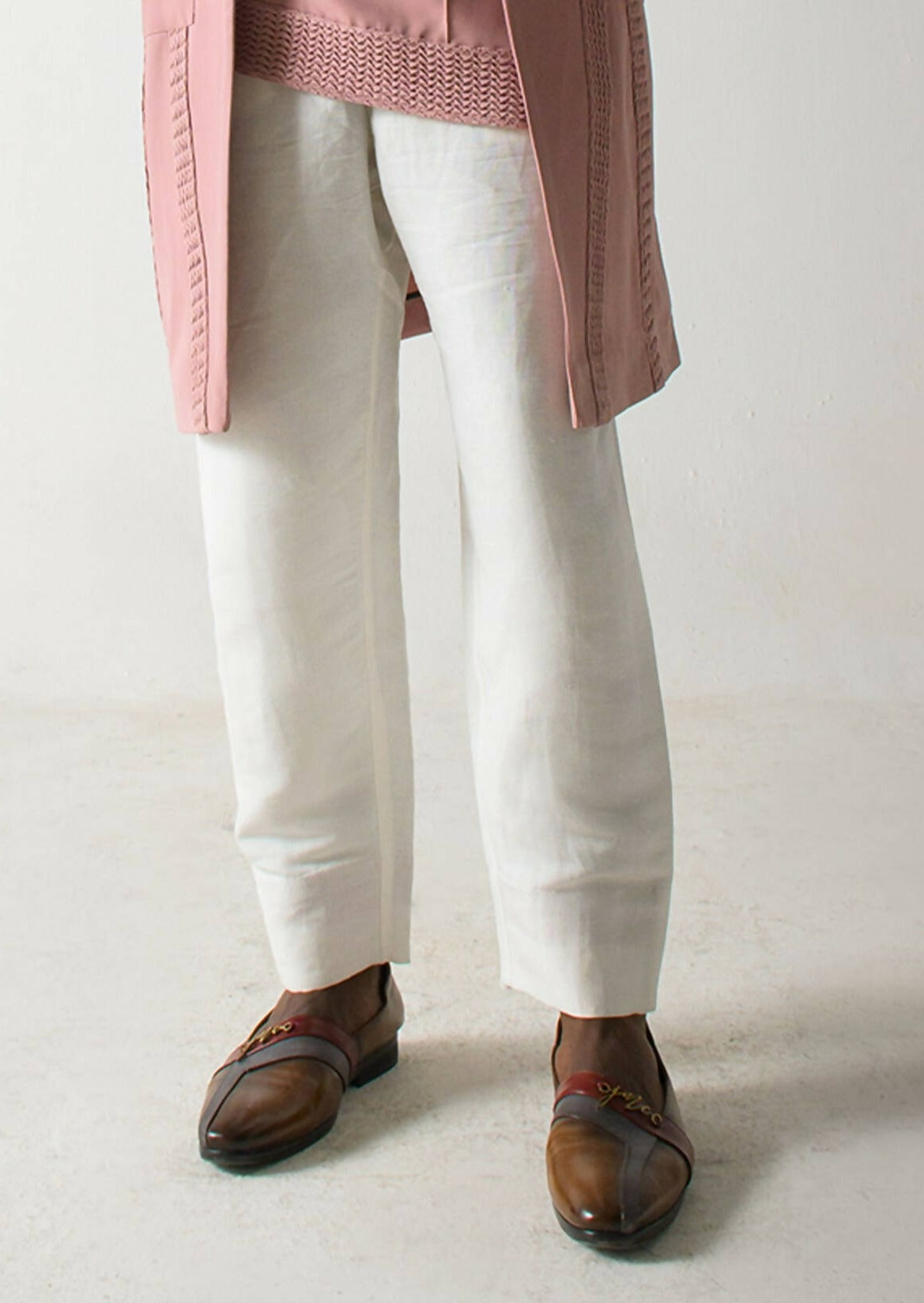 Ivory Linen Bag Trousers