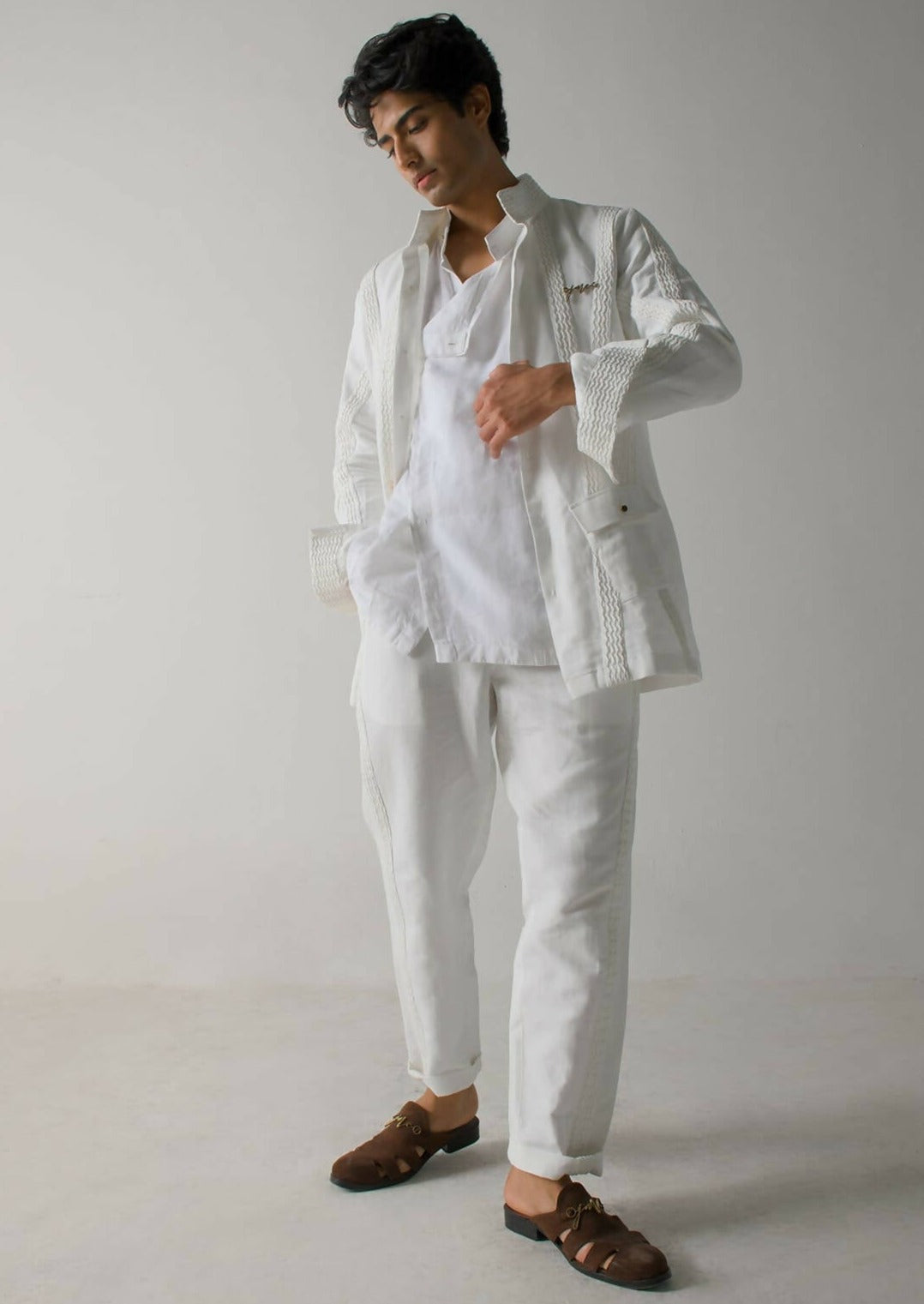 Ivory Linen Trousers