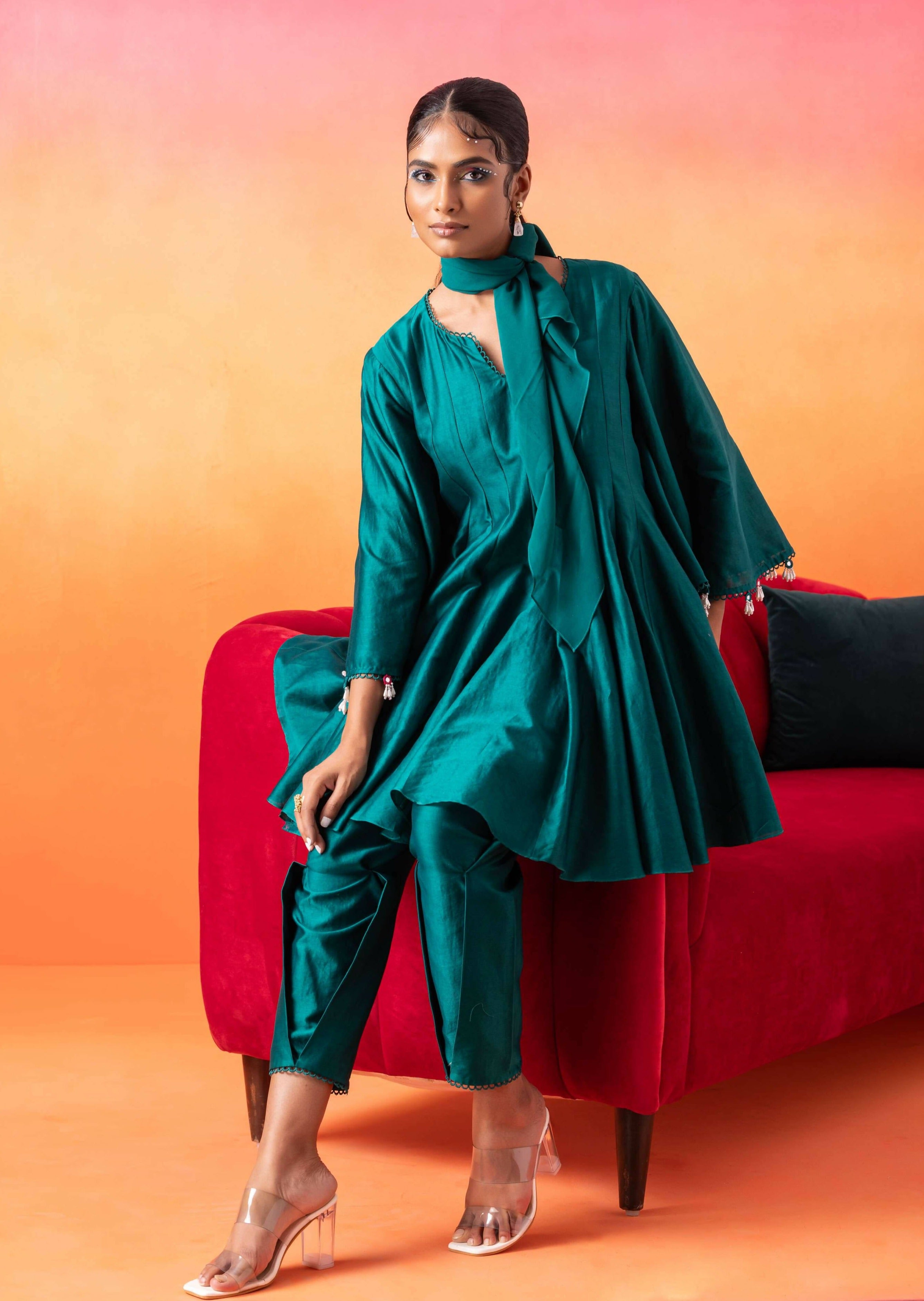 Emerald Green Tunic with Pants